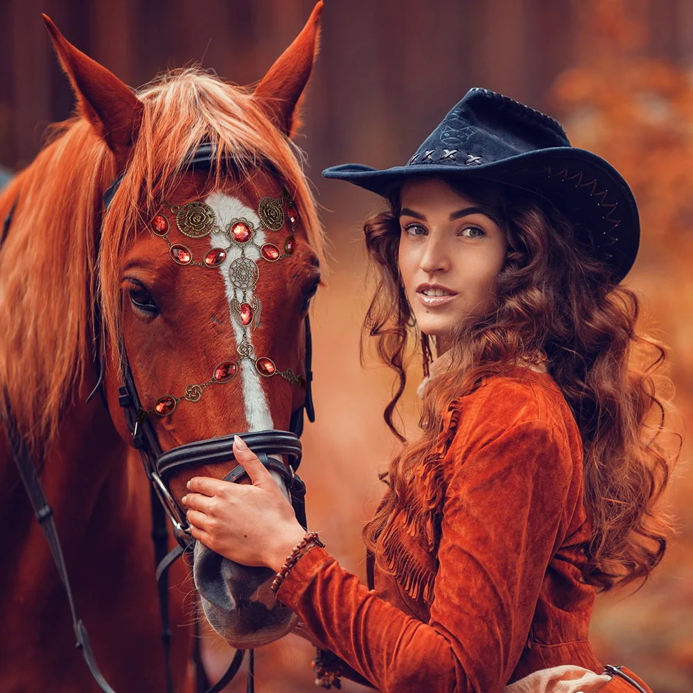 Personalized Medieval Horse Tack Horse Face Jewelry Antique Bronze Show Bridle Browband with Birthstone and Initial Gift for Equestrian