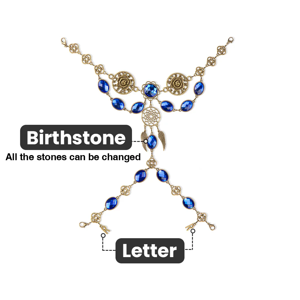 Personalized Medieval Horse Tack Horse Face Jewelry Antique Bronze Show Bridle Browband with Birthstone and Initial Gift for Equestrian