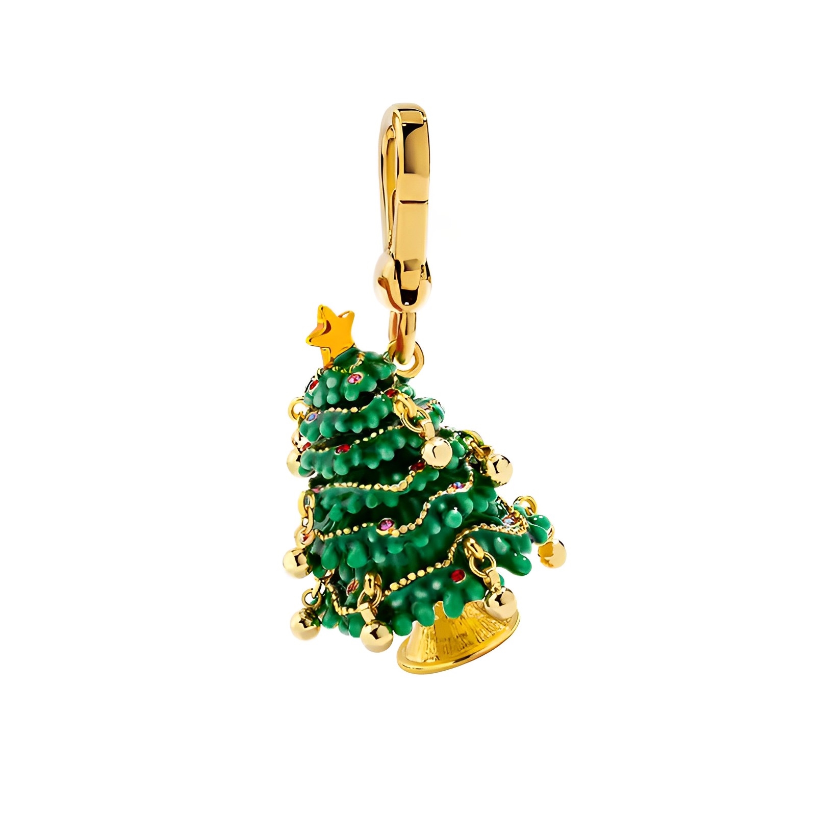 18K Christmas Tree Cute Multifunctional Enamel Pendant