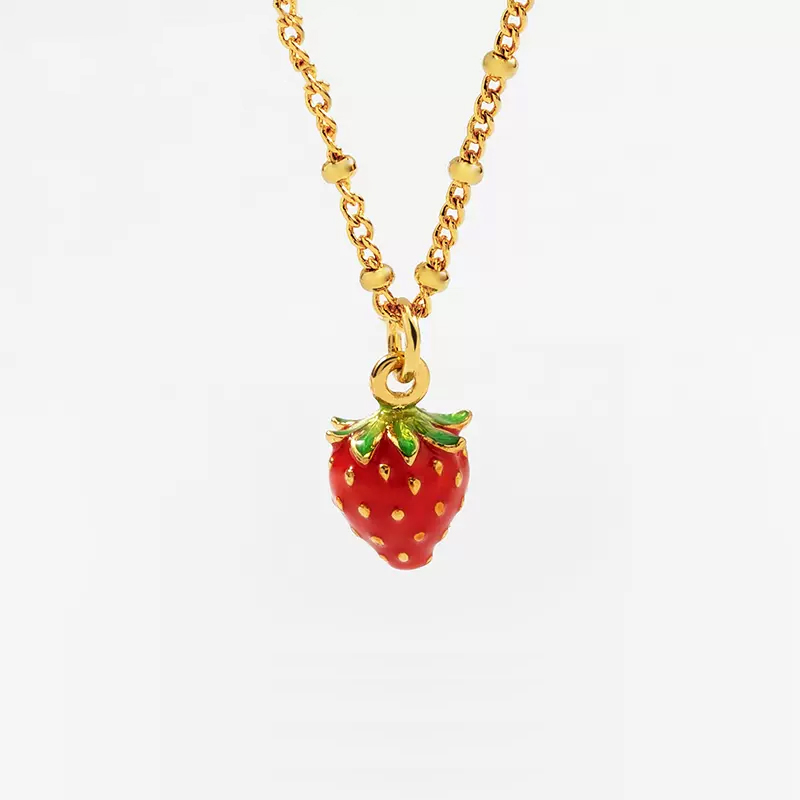 18K Fruit Enamel Necklace