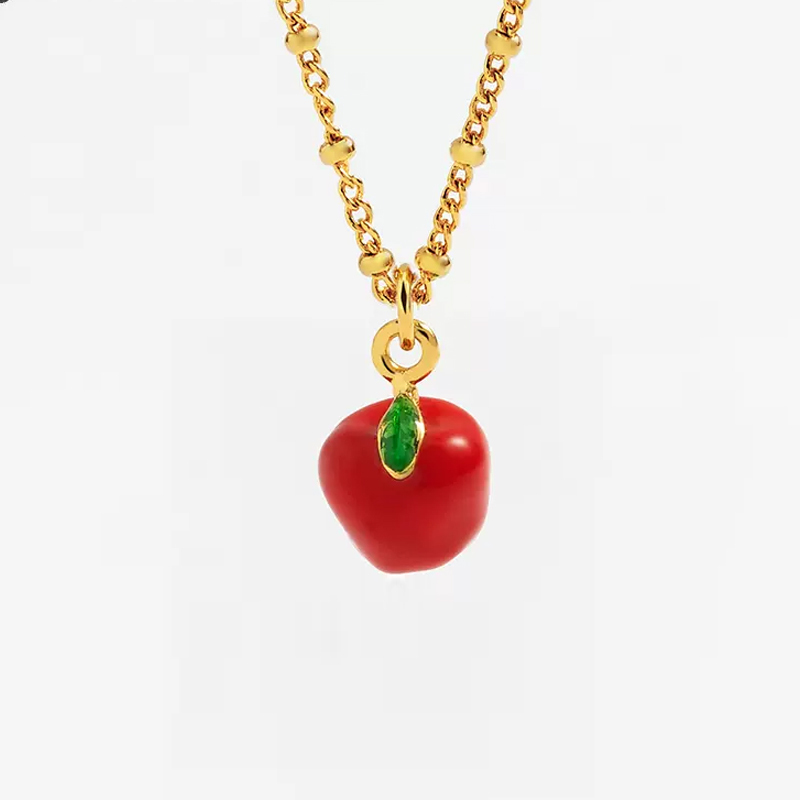 18K Fruit Enamel Necklace
