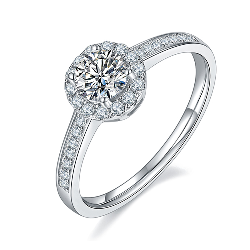 DEDEJILL Confessions of Love Round Deluxe Moissan Women's Diamond Ring -0.5ct D Grade