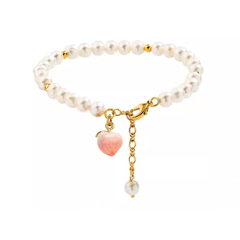 18K Pearls Fresh Fruit Enamel Bracelet