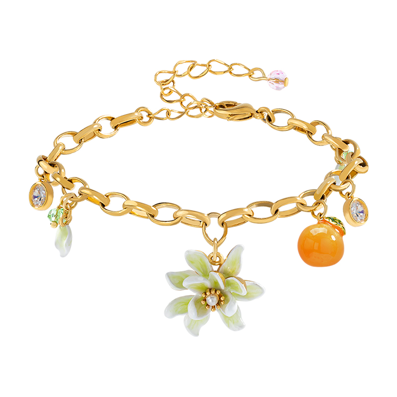 18K Orange Blossom Pearl Sweetheart Bracelet