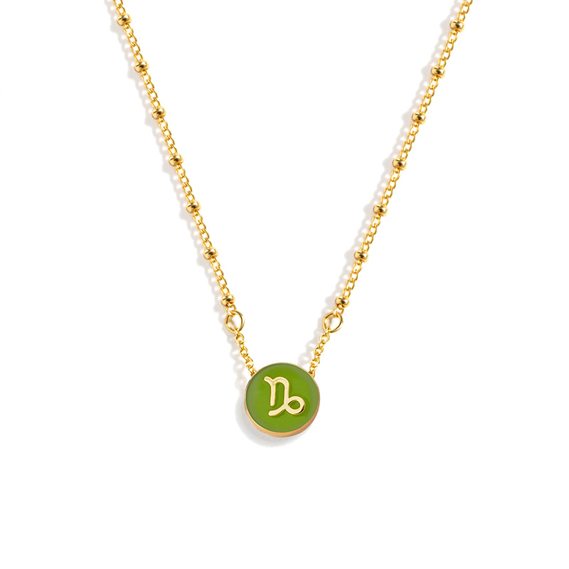 Astrological Lucky Clover Two Sided Necklace