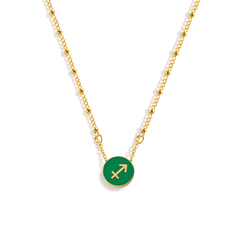 Astrological Lucky Clover Two Sided Necklace