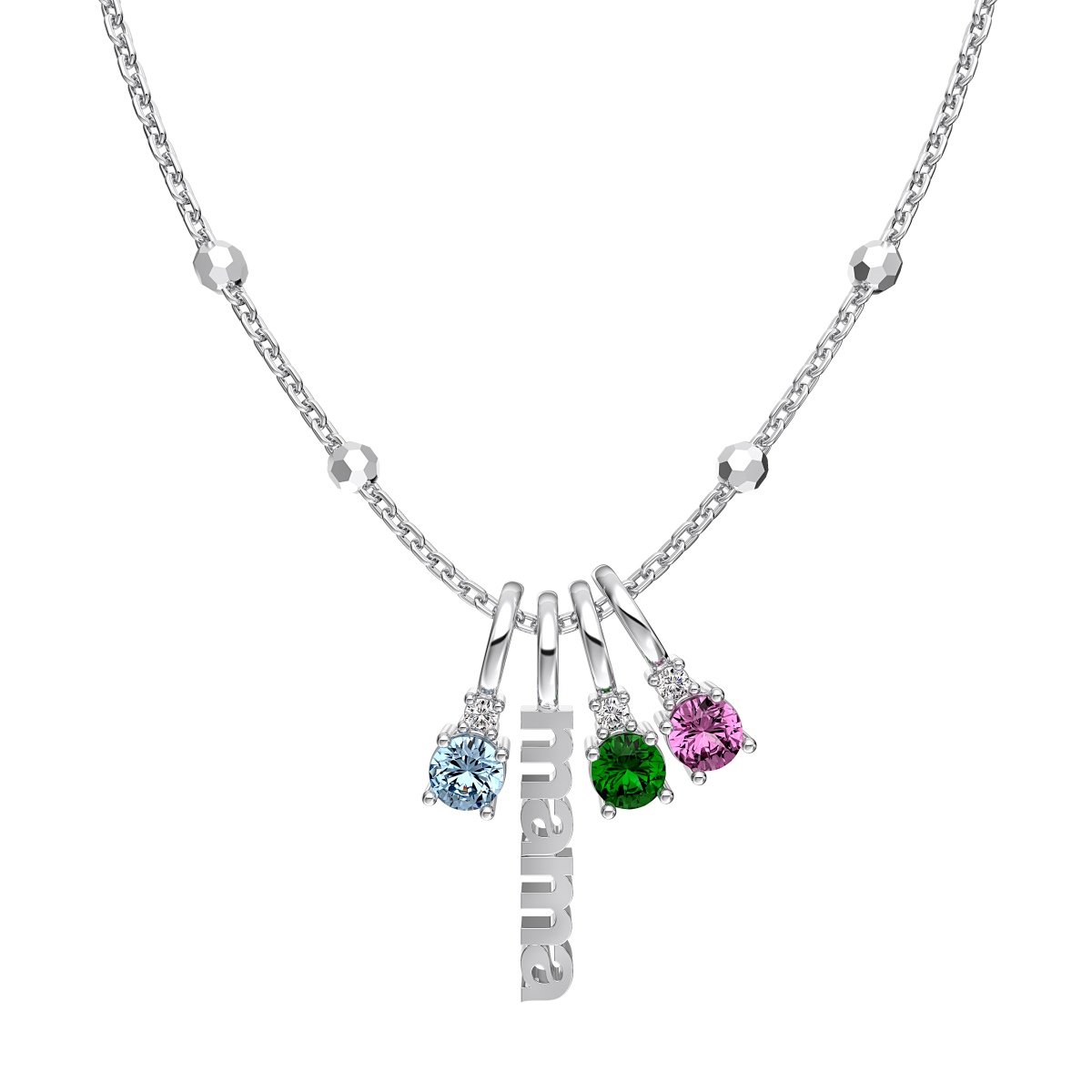 MAMA Pendant Colorful Bubble Chain Necklace
