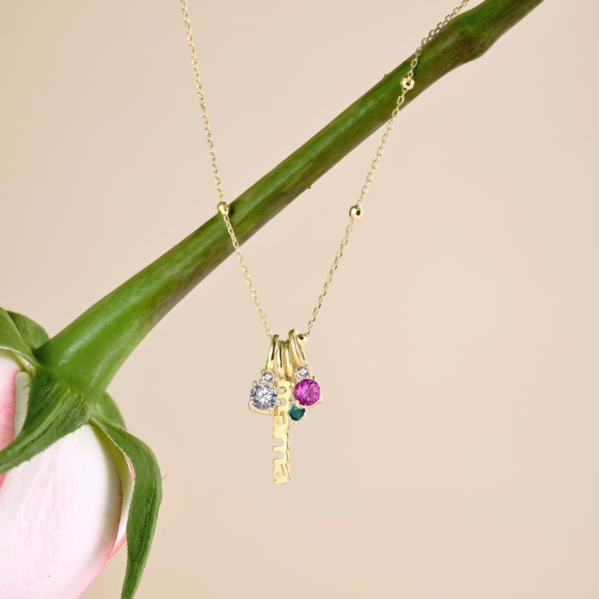 MAMA Pendant Colorful Bubble Chain Necklace