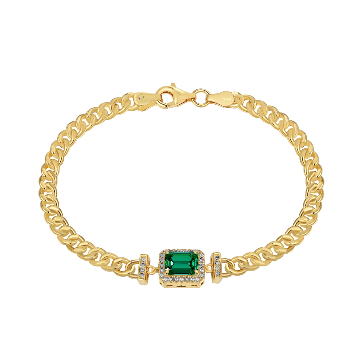 Classic Cuban Emerald Bracelet