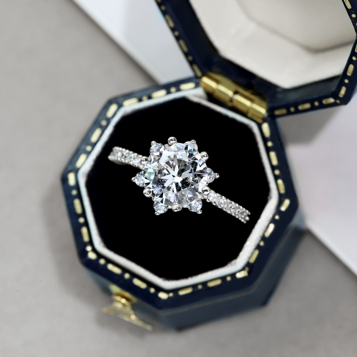 Hexagram Snowflake Sterling Silver Ring