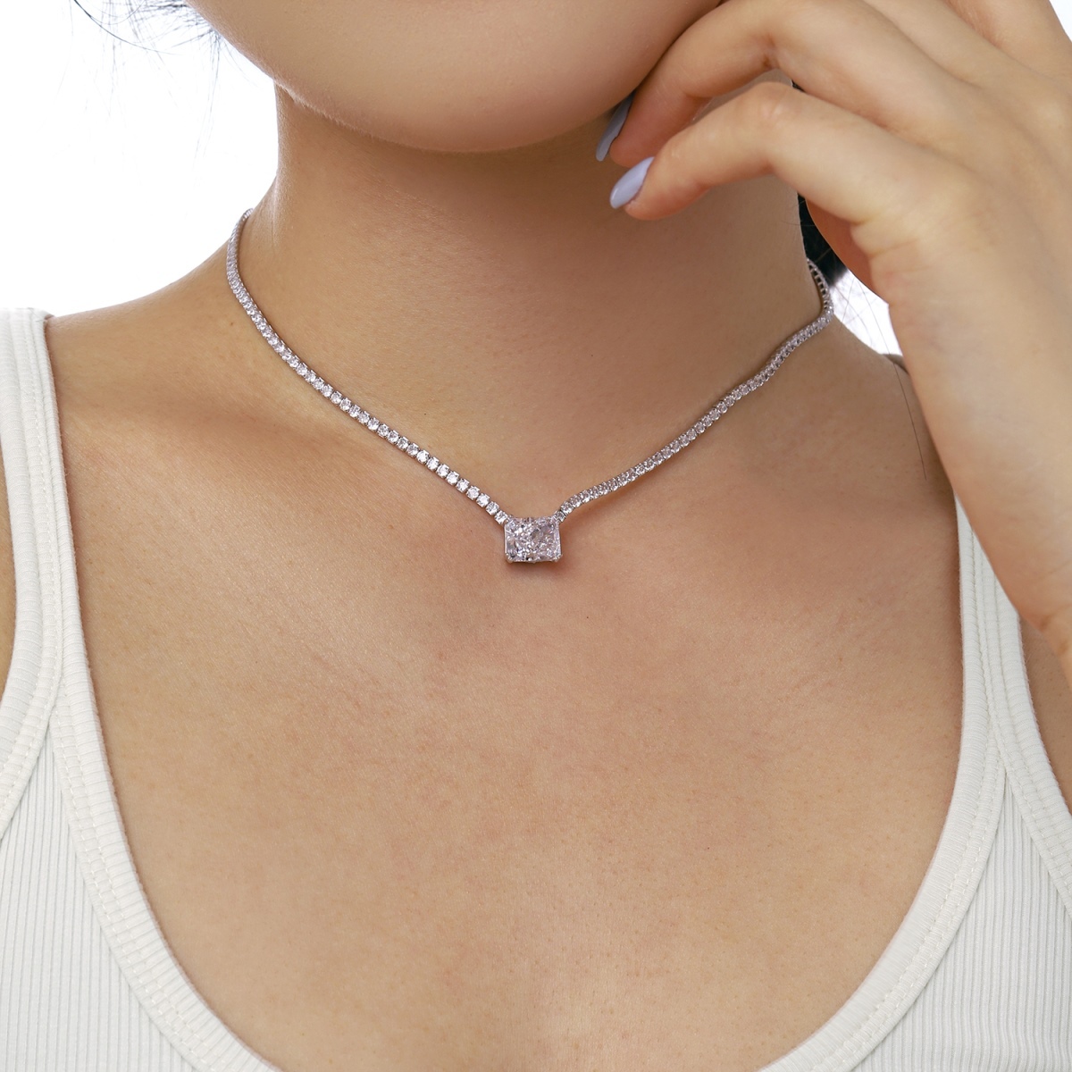 DEDEJILL Radiant Tennis Necklace