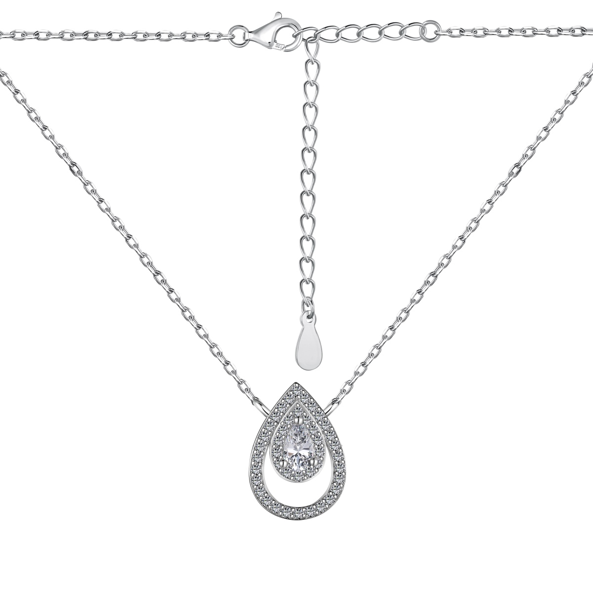 Exquisite Hollow Pear Sterling Silver Necklace