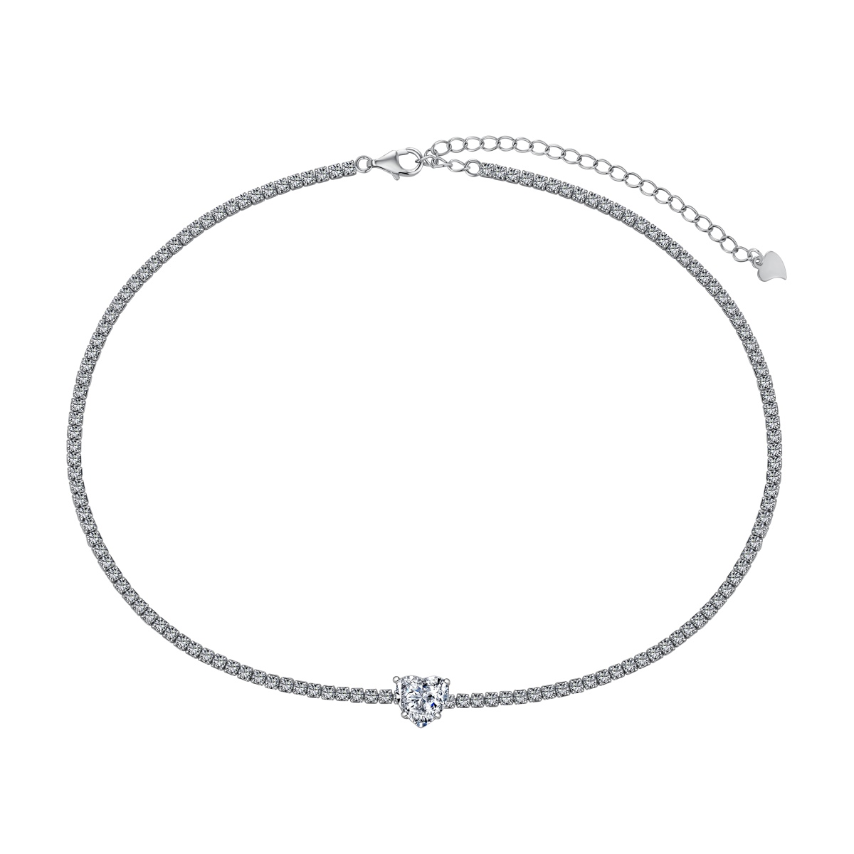 DEDEJILL Heart Tennis Chocker Necklace