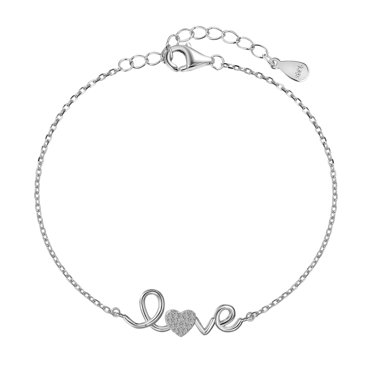 Love Pave Pendant Bracelet