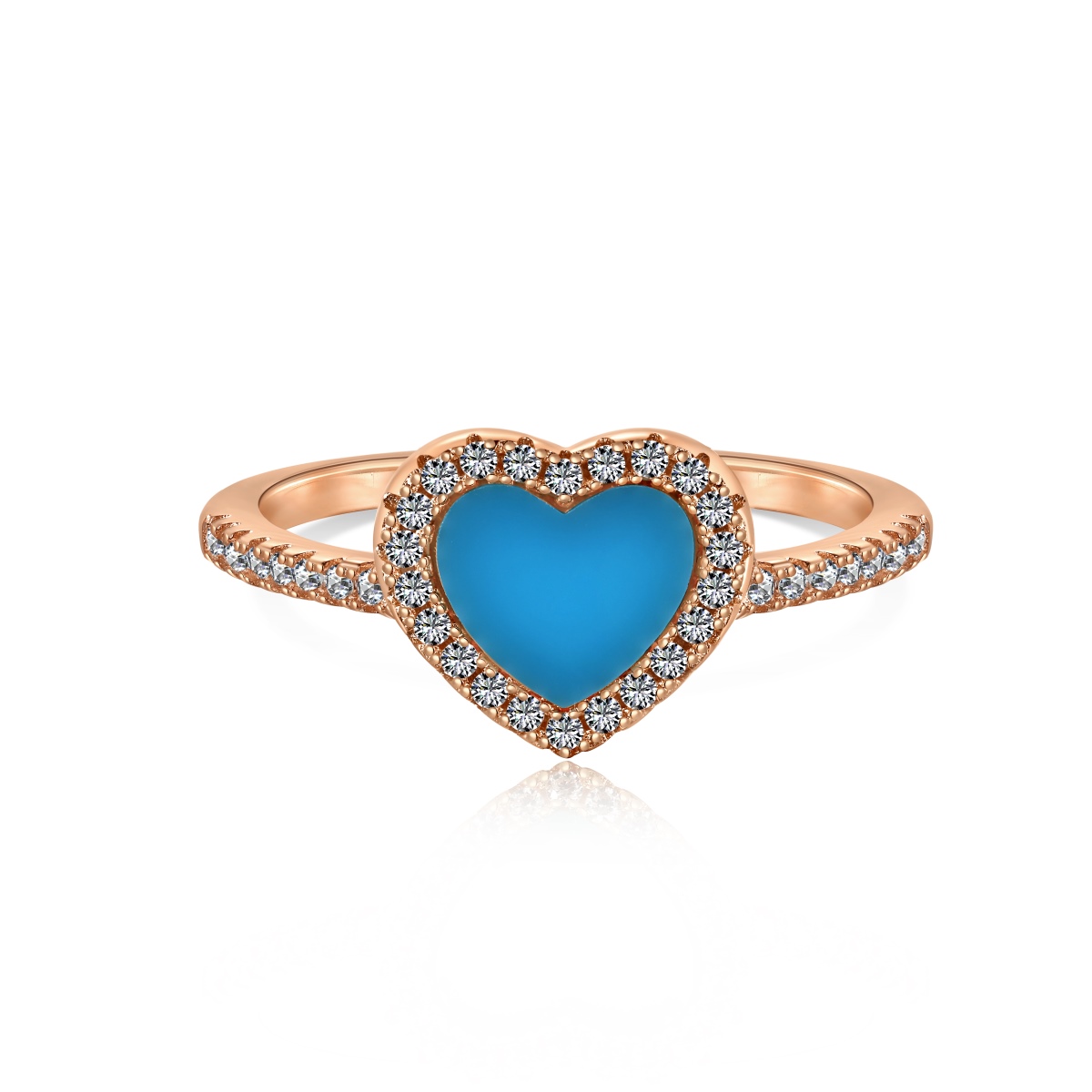 Blue Love Halo Sterling Silver Ring