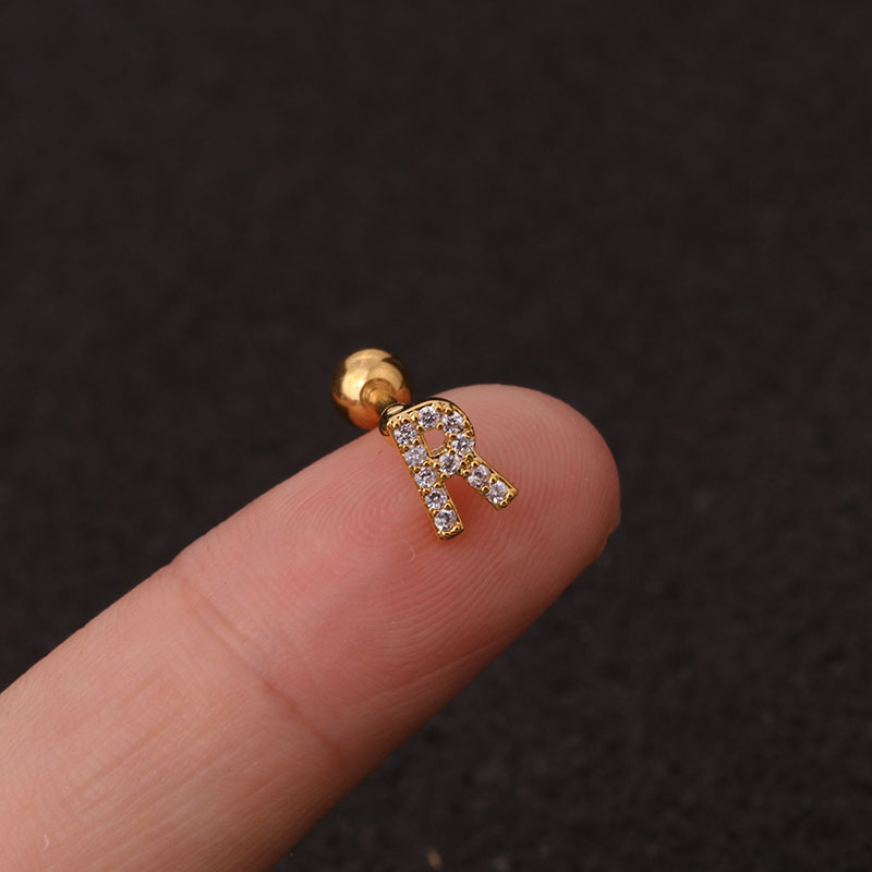 Mini Pave Initial Stud Earrings