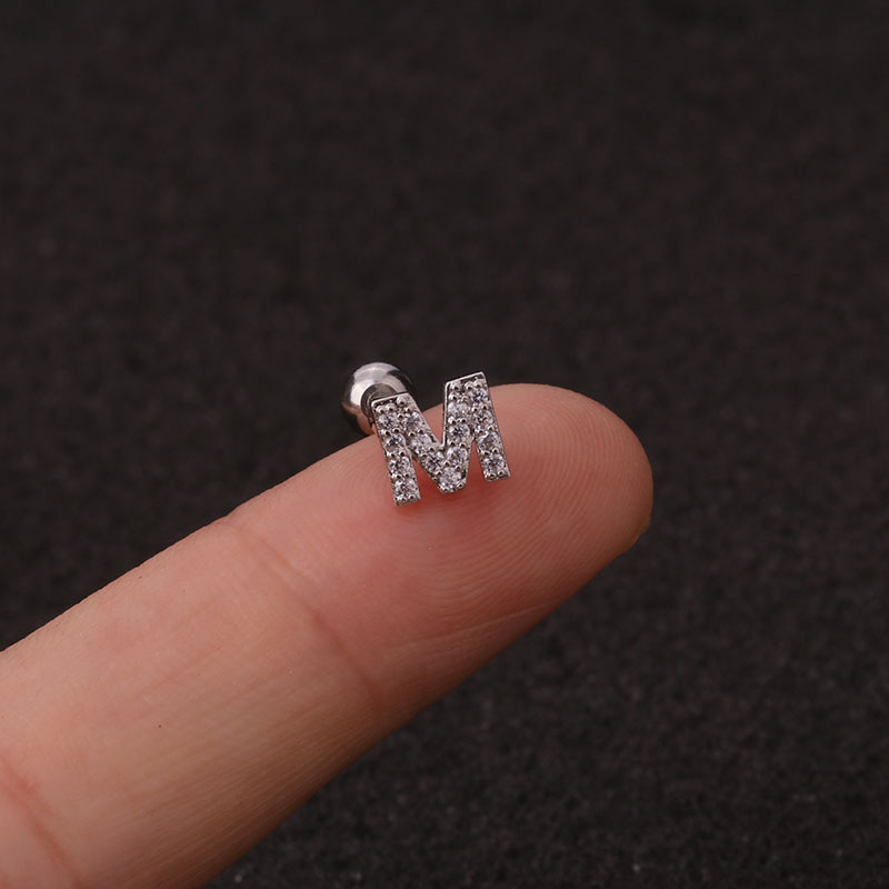 Mini Pave Initial Stud Earrings