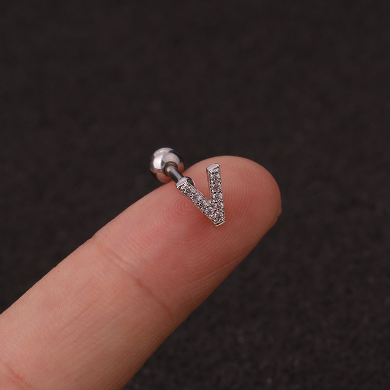 Mini Pave Initial Stud Earrings