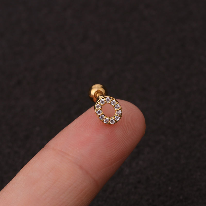 Mini Pave Initial Stud Earrings