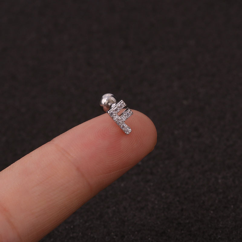 Mini Pave Initial Stud Earrings