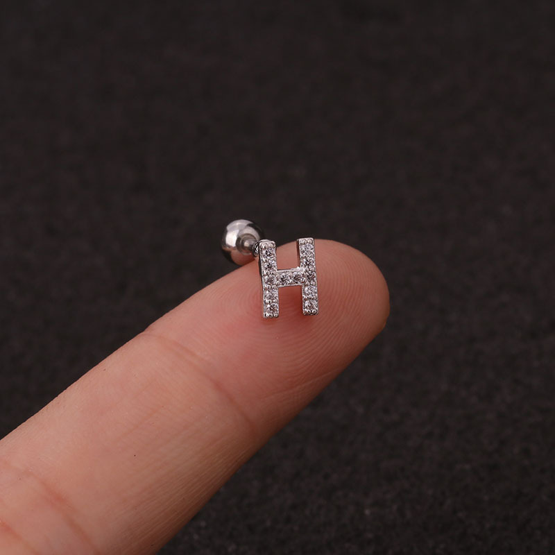 Mini Pave Initial Stud Earrings