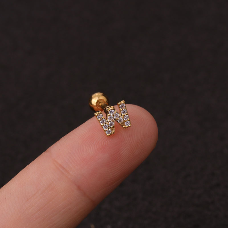 Mini Pave Initial Stud Earrings