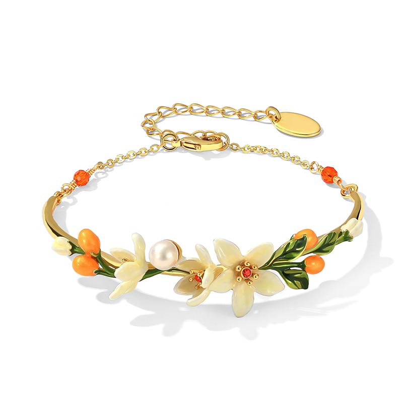 White Orange Blossom Kumquat Bracelet