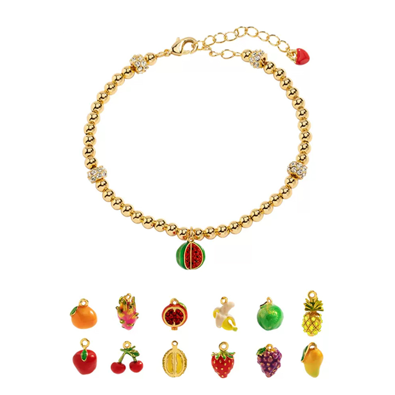 18K Designer Niche Enamel Fruit Bracelet
