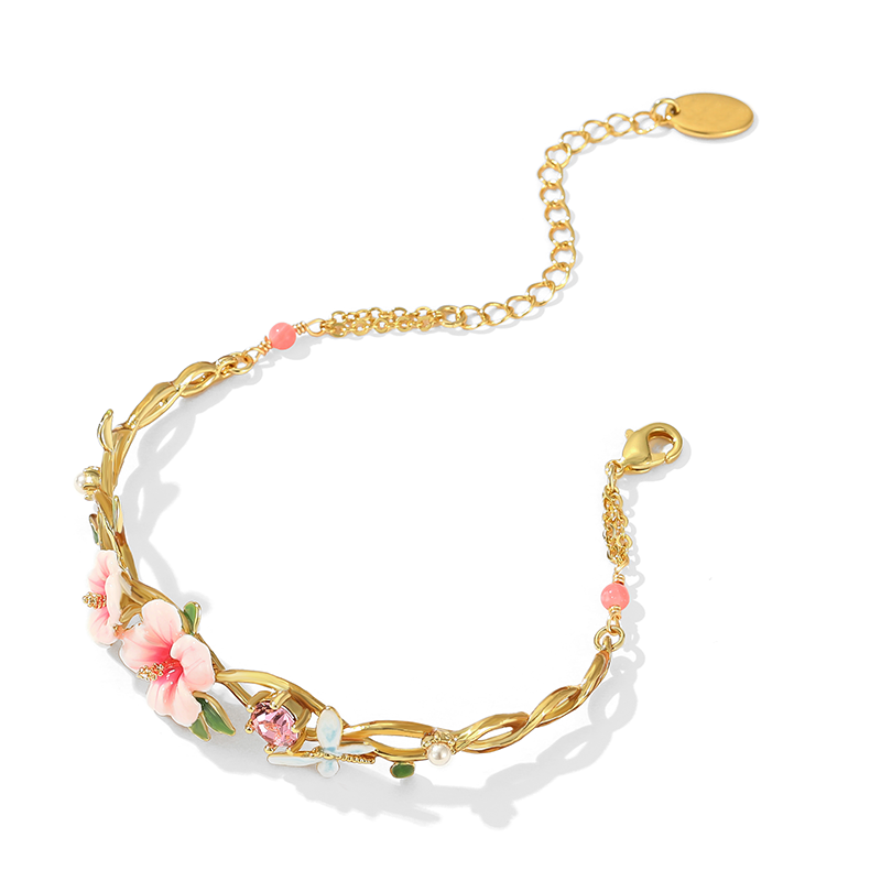 Buy Sweet Hibiscus Flower Dragonfly Bracelet for Women - DEDEJILL