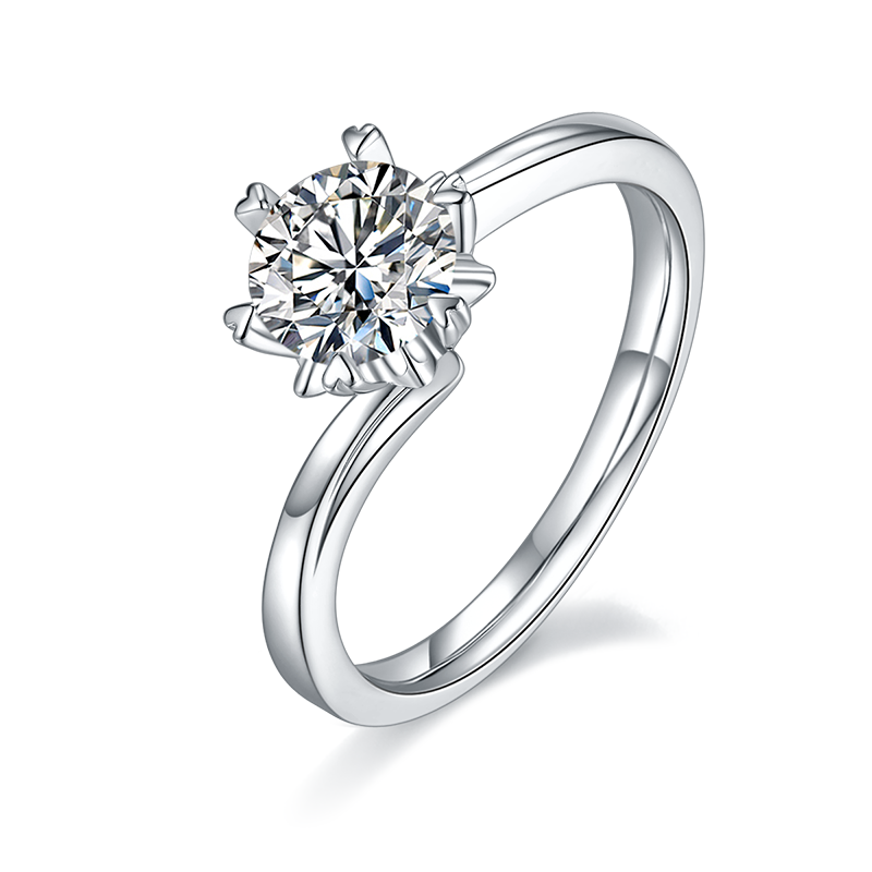 DEDEJILL Classic Snowflake S925 Silver Platinum-Plated Moissanite Wome
