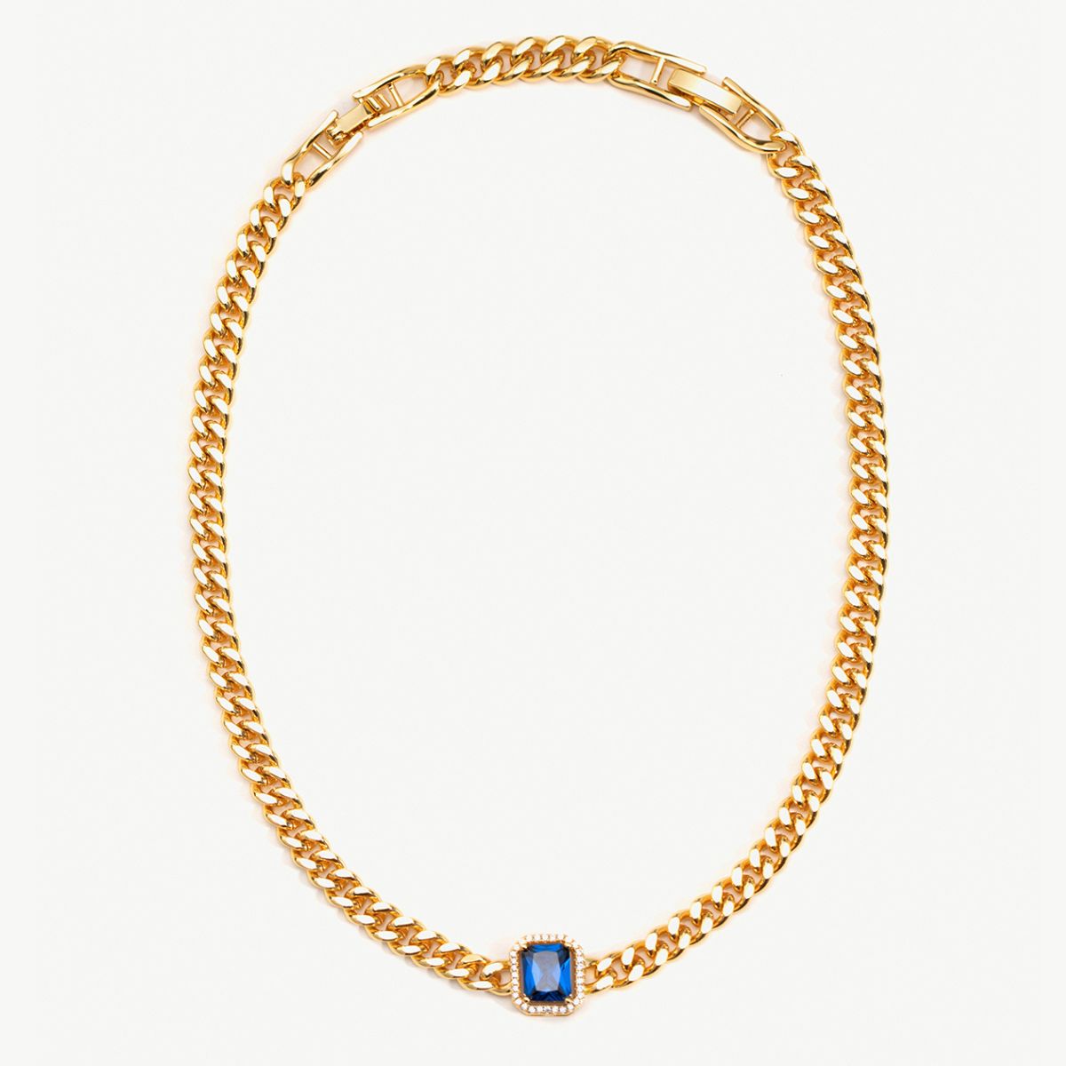 Gemstone Curb Chain Necklace