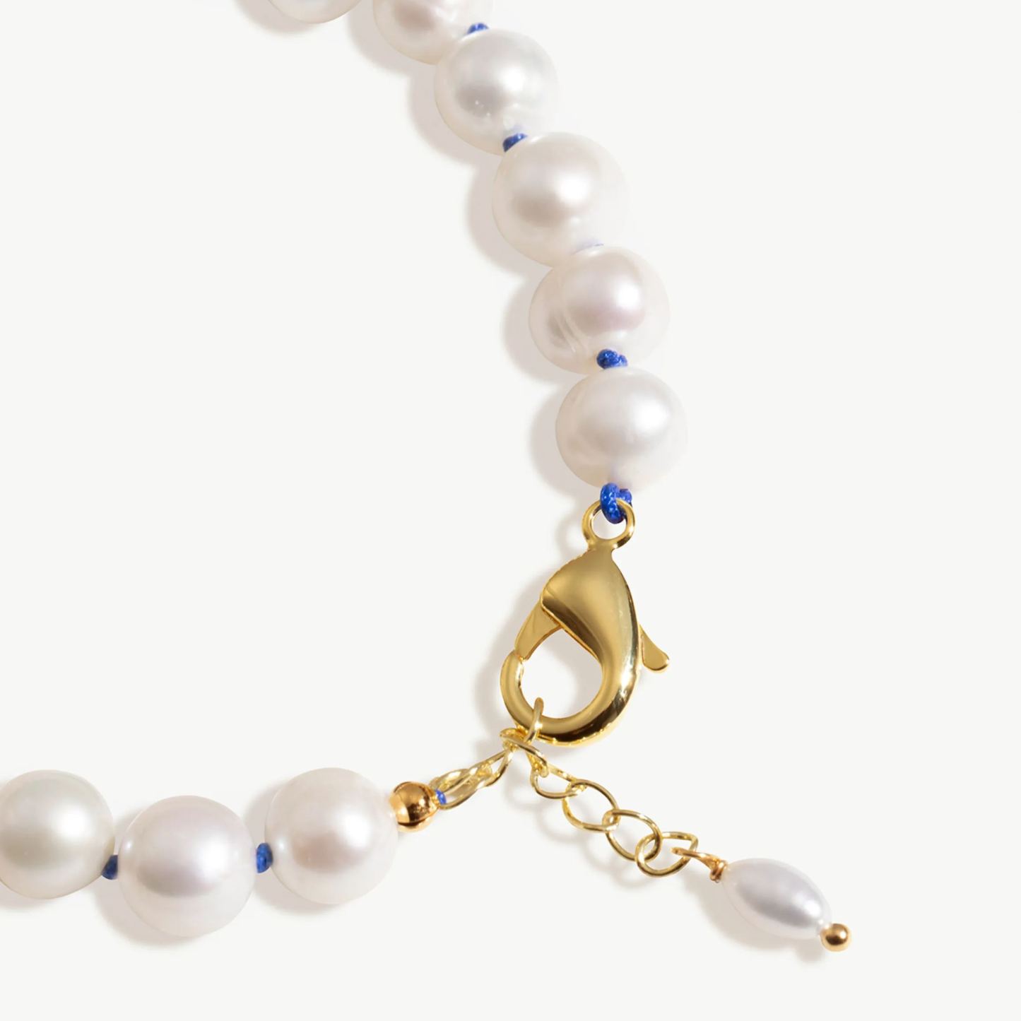 Blue Knotted Pearl Bracelet