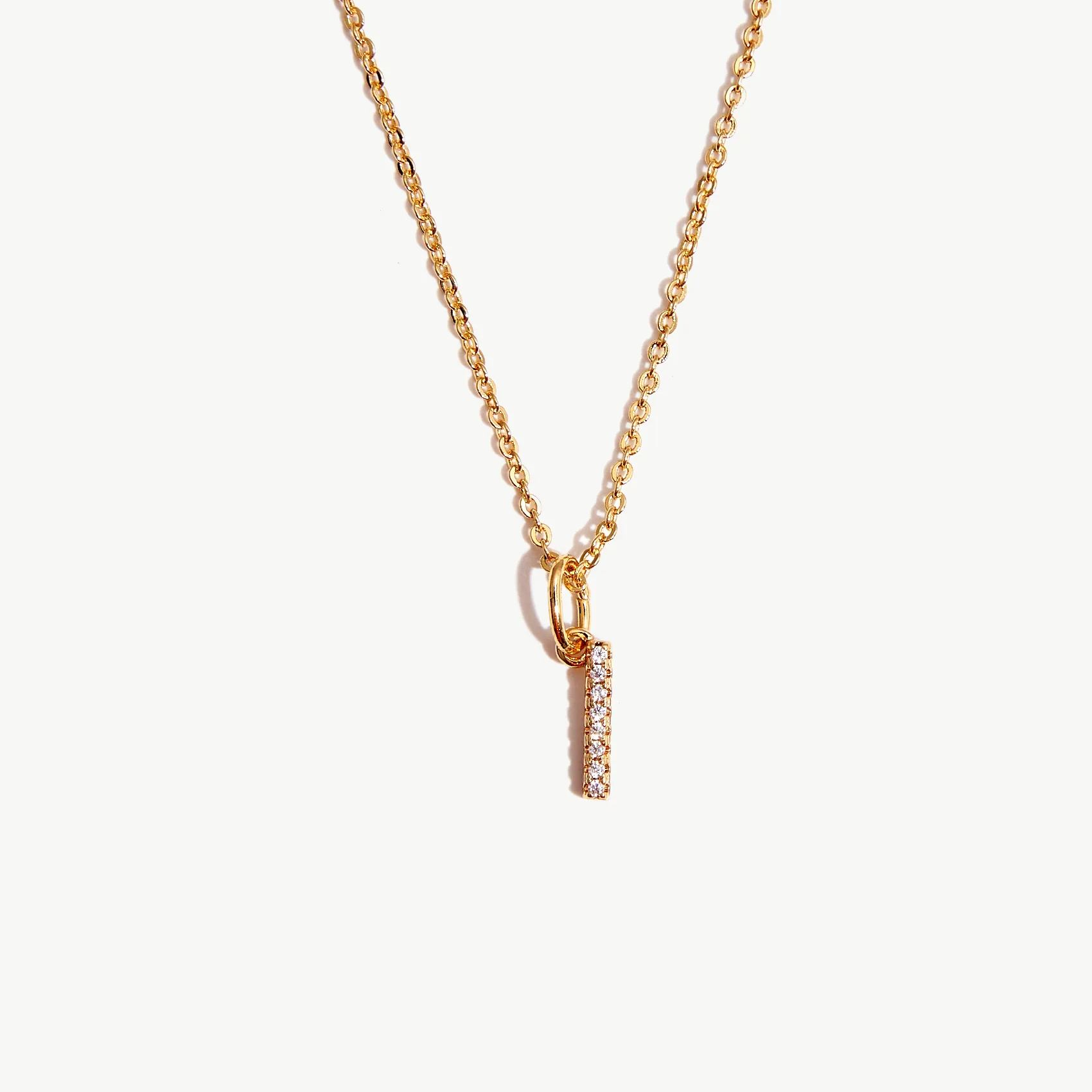 Essential Pave Initial Pendant Necklace