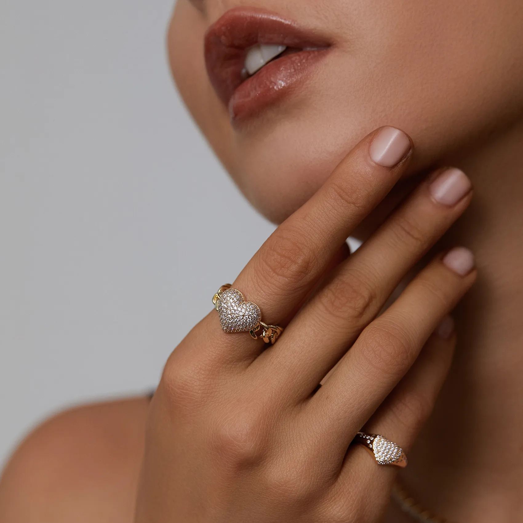 Pave Heart Cocktail Ring