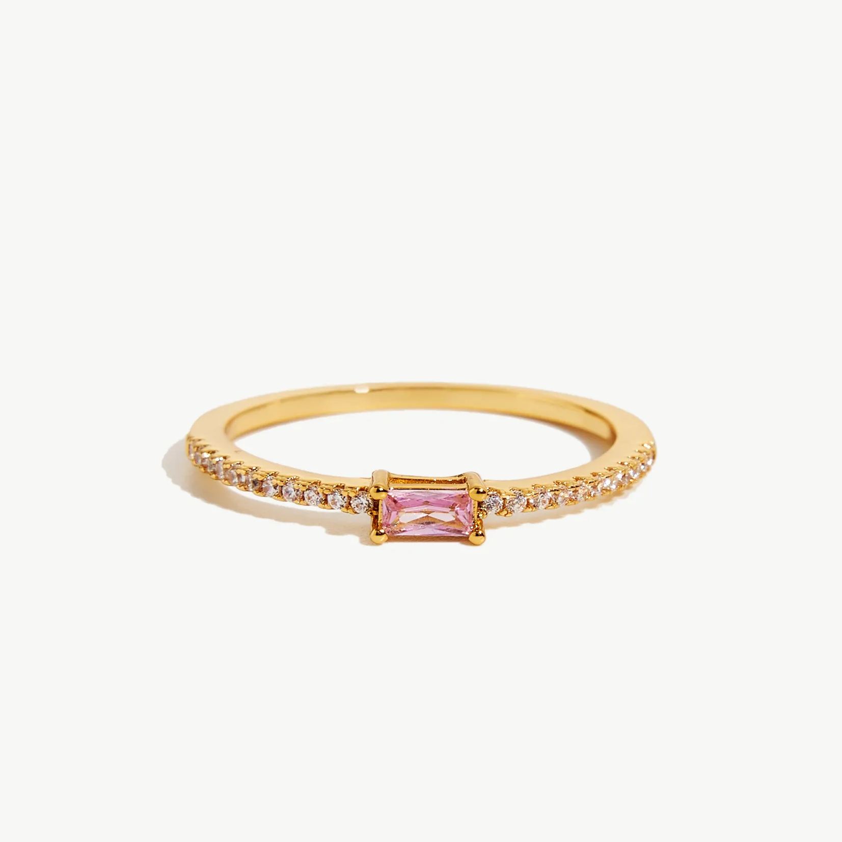 Delicate Pave Pink Ring