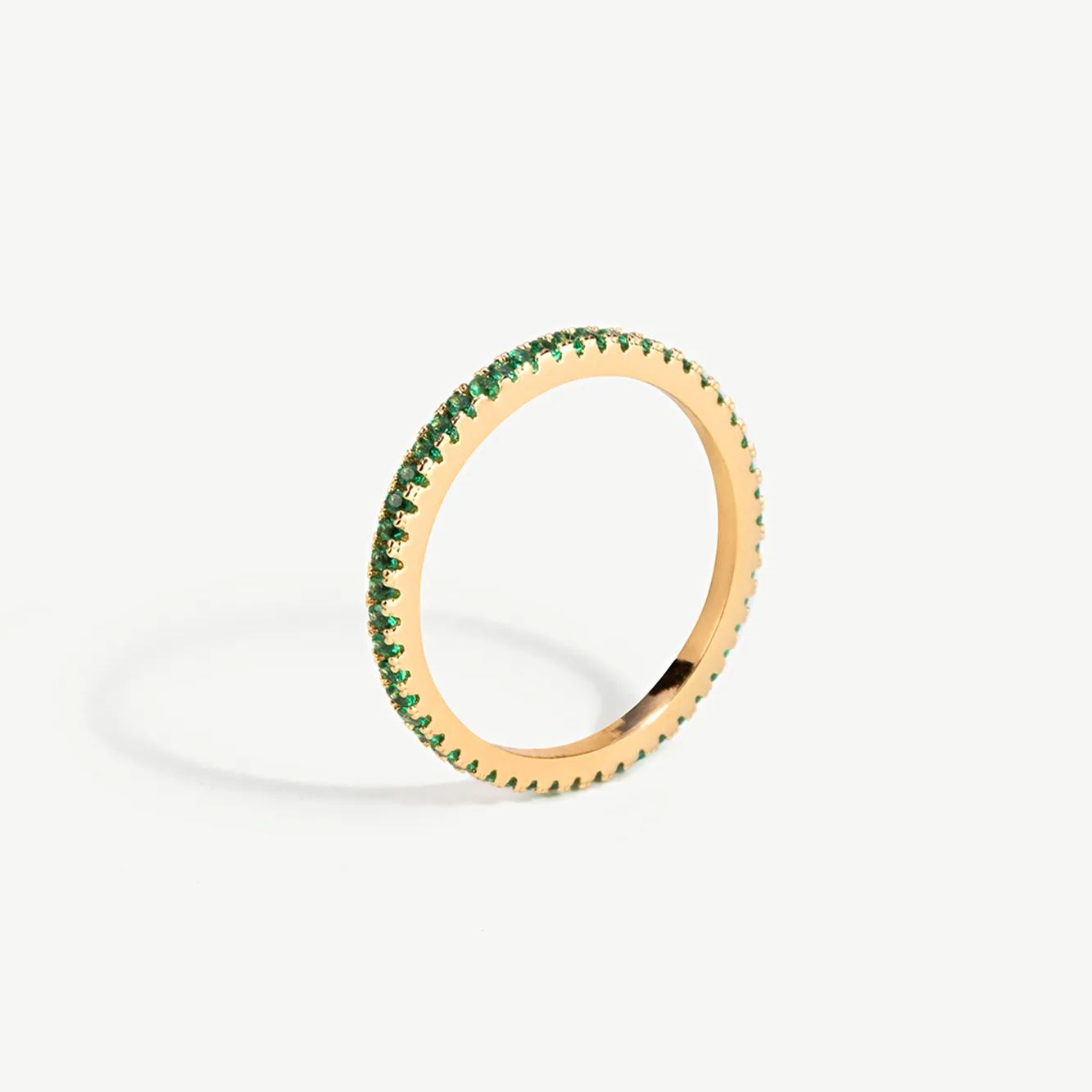 Delicate Pave Ring-Green
