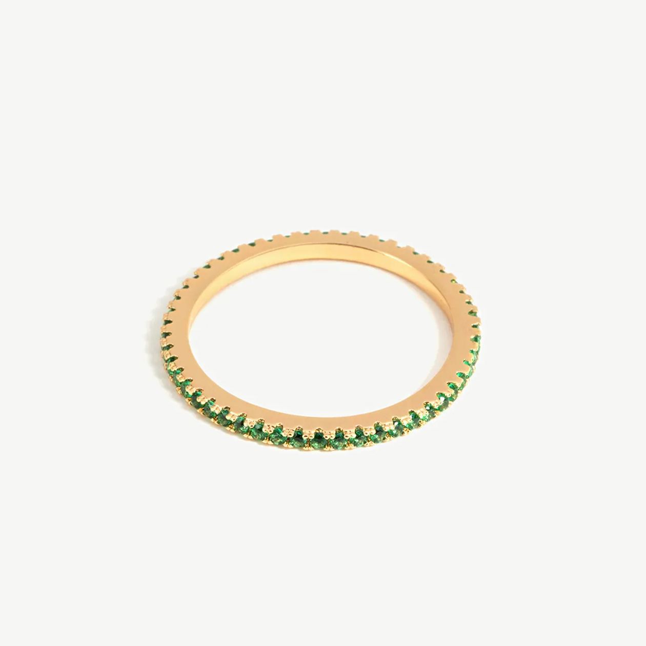 Delicate Pave Ring-Green