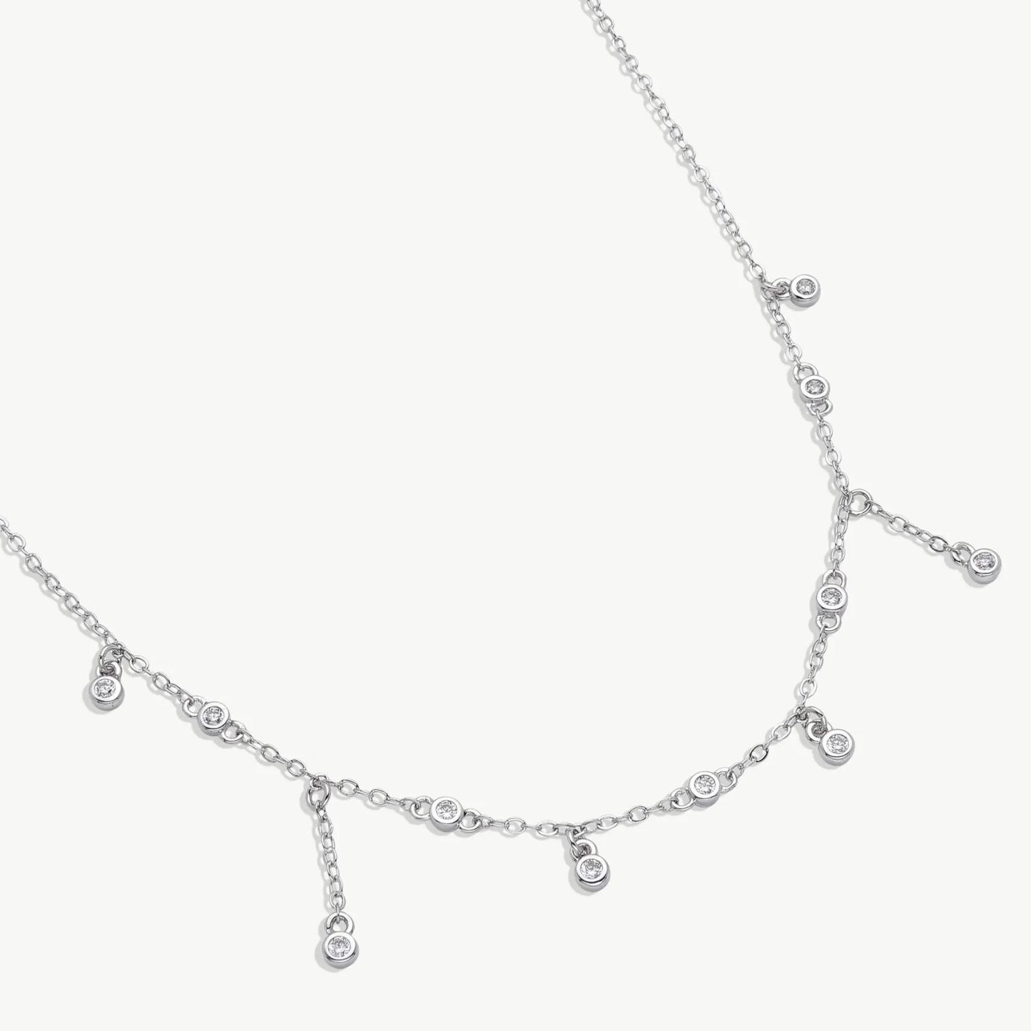 Sparkling Raindrop Zirconia Necklace