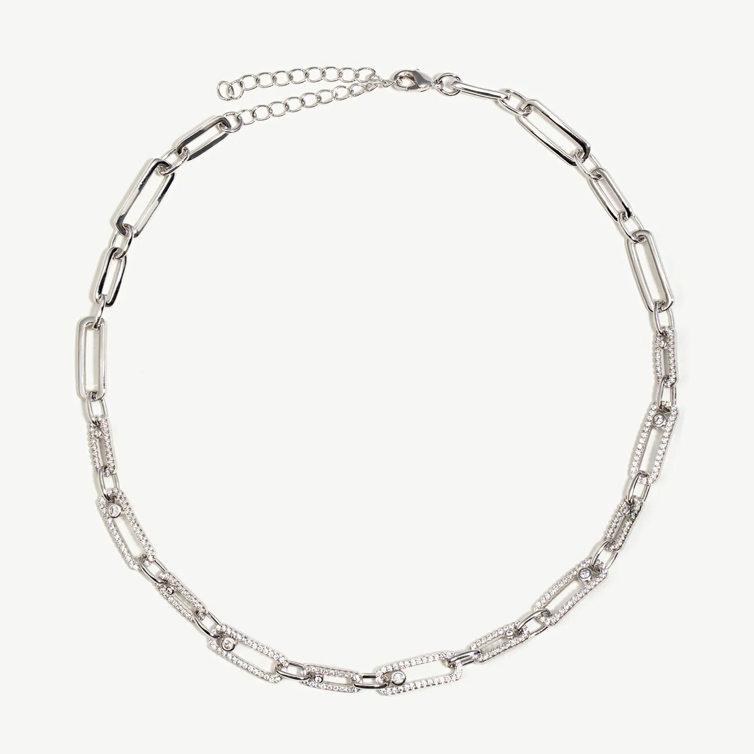 Pave Bold Link Chain Necklace