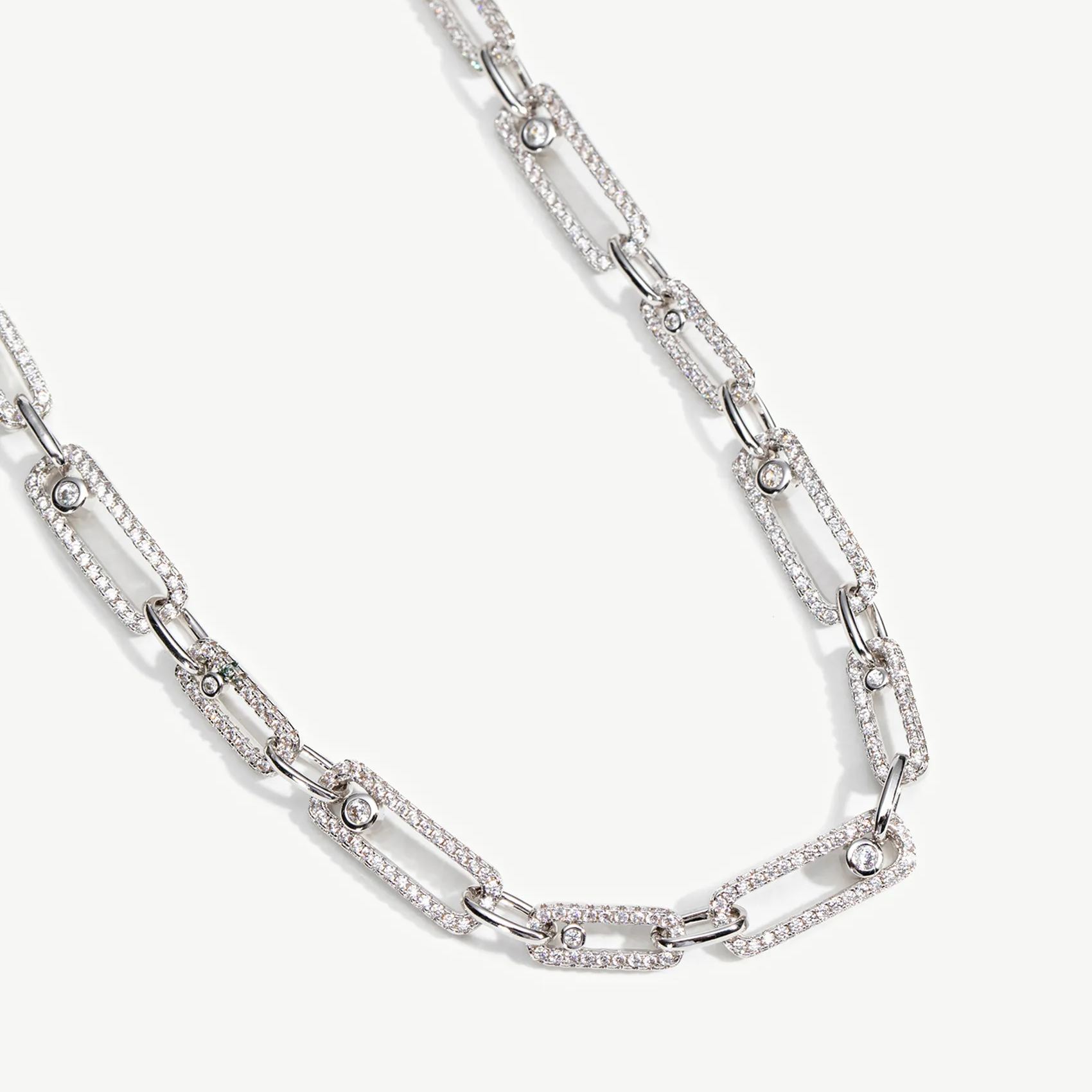 Pave Bold Link Chain Necklace