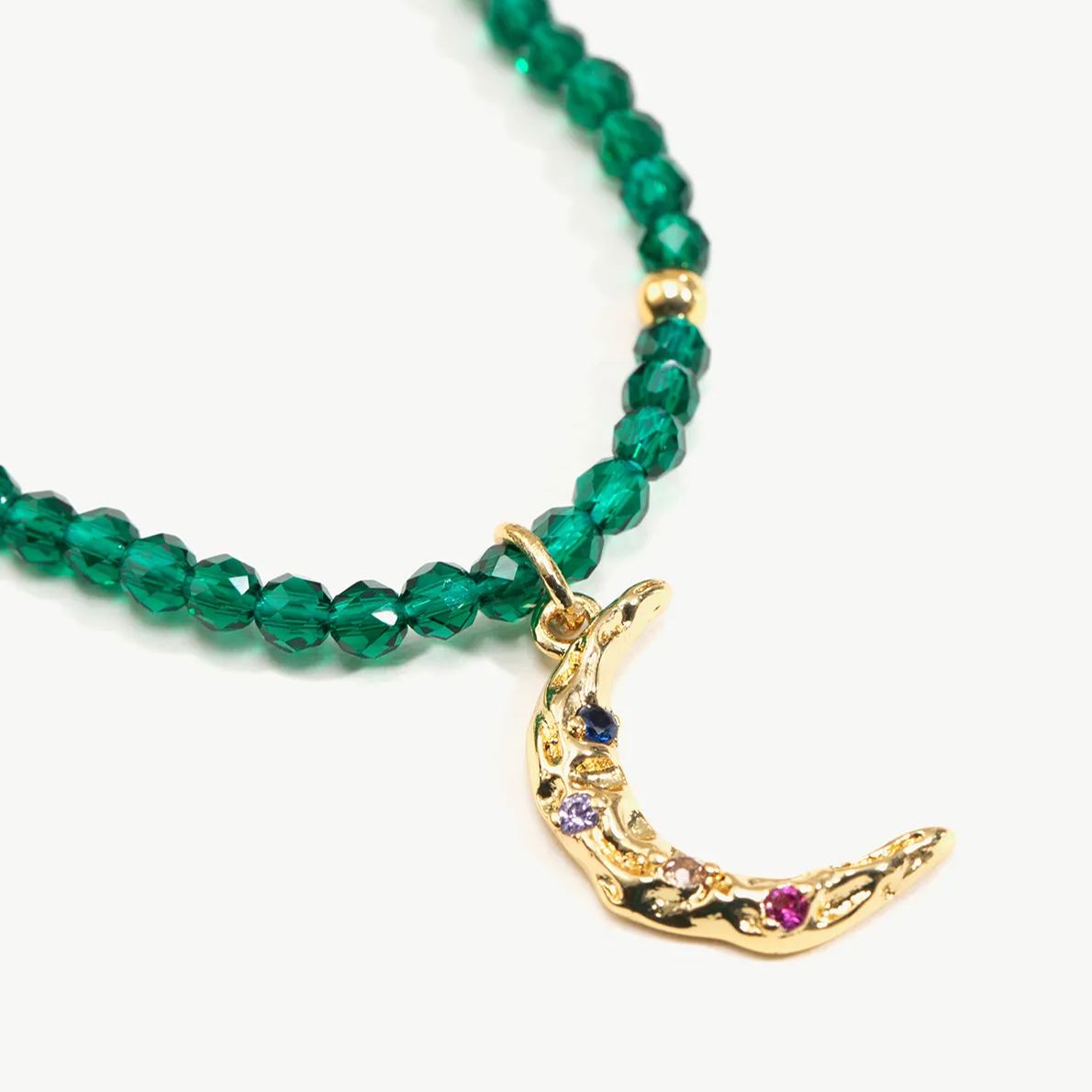 Green Moon Spinel Beaded Necklace