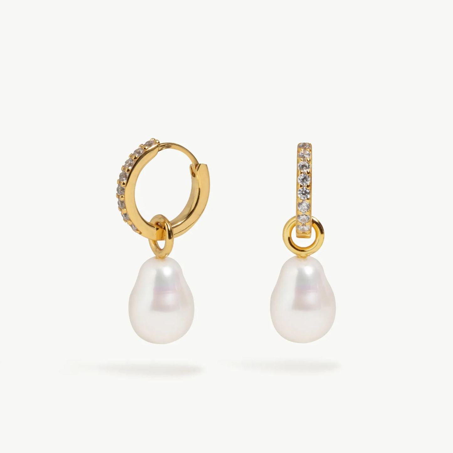 Buy 18 Karat Gold Gemstone Charms Hoop Earrings for Women