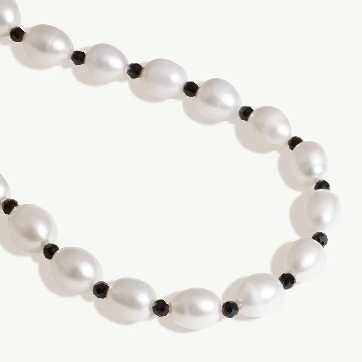 Pearl & Black Spinel Beaded Necklace