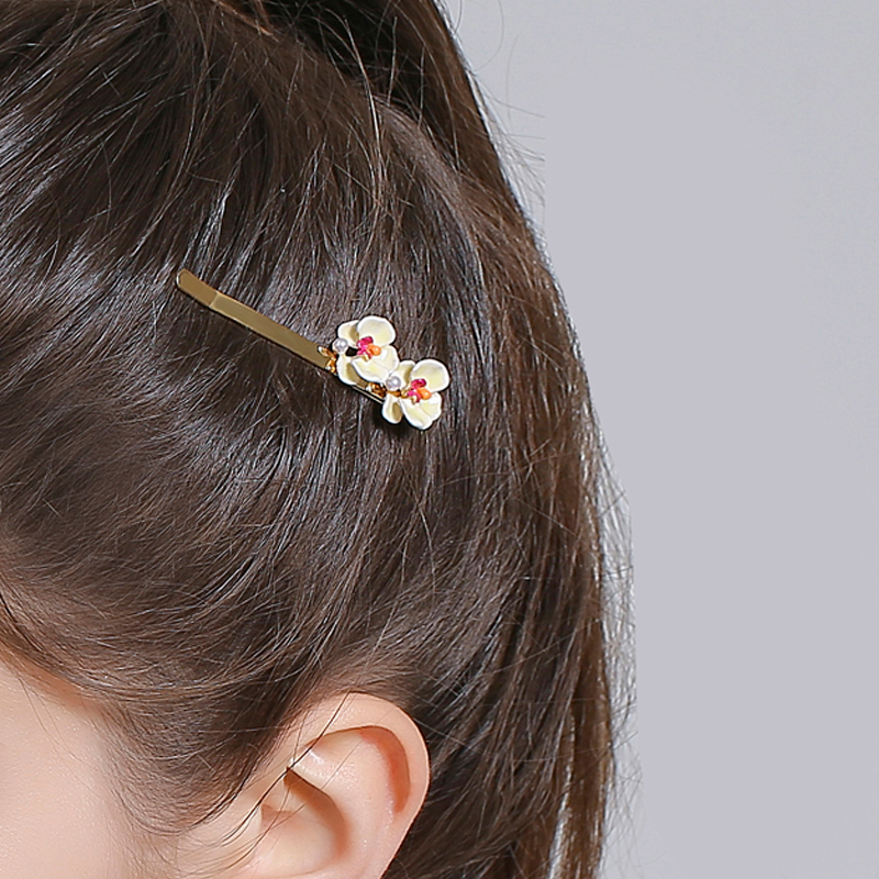 Butterfly Orchid Pearl Side Clip Hairpin
