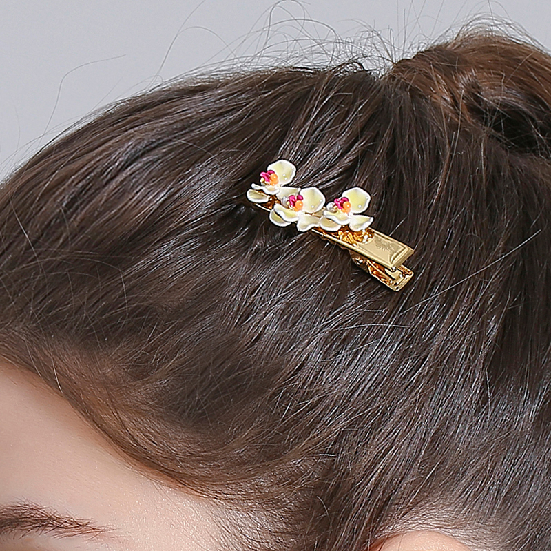 Butterfly Orchid Flower Pearl Hair Clip