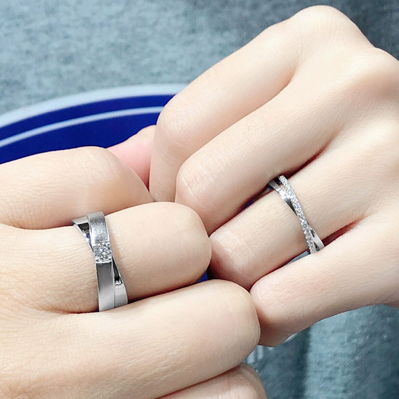 DEDEJILL Eternity Ring X Silver Plated Platinum Moissan Diamond Couple's Ring Women's -3.3ct D Grade