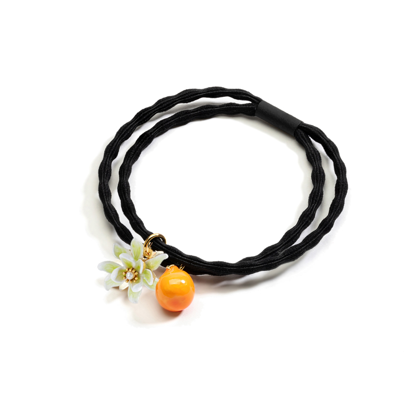 18K Orange Blossom Personalized Pearl Enamel Hair Rope