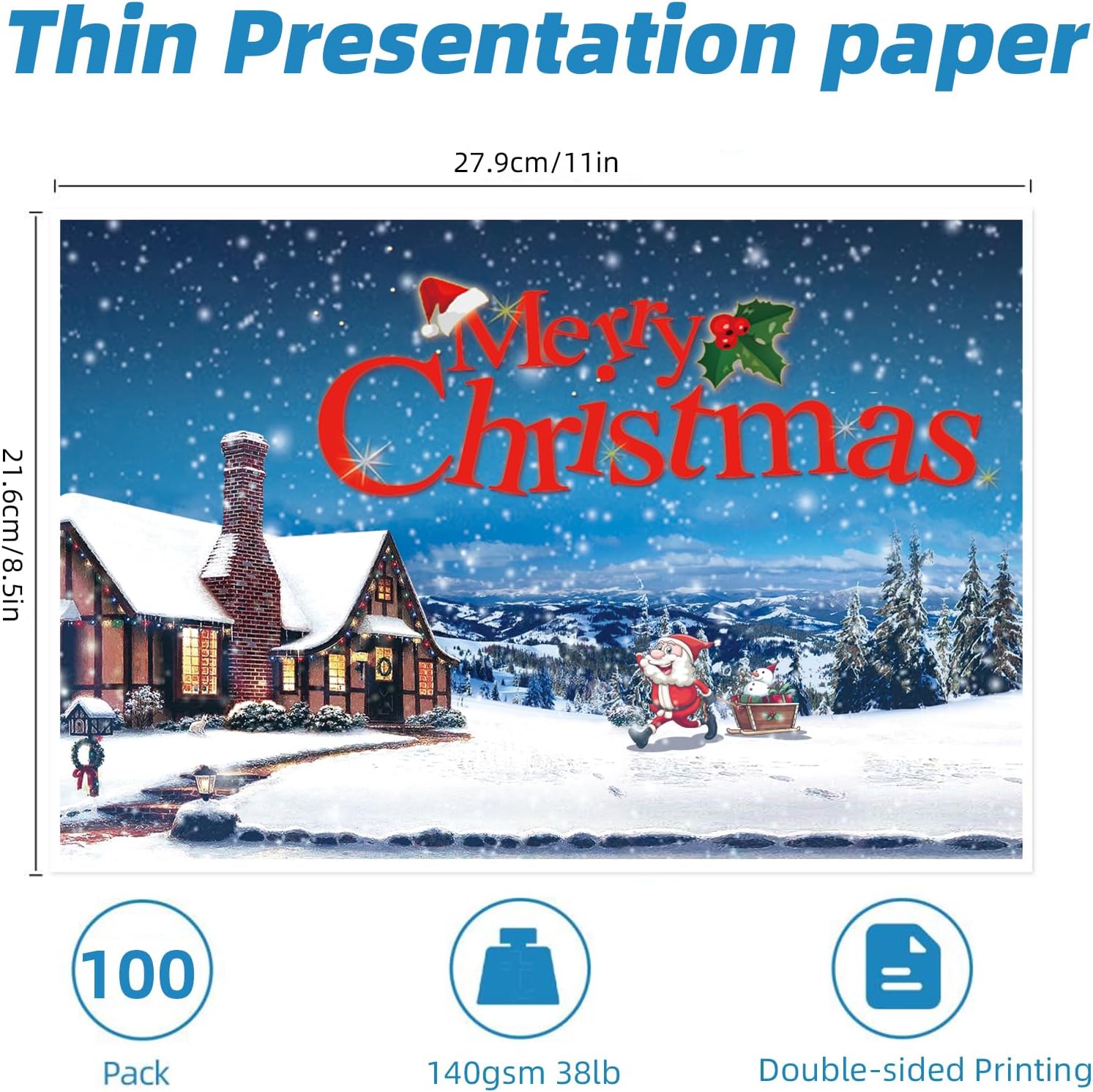 Uinkit Double Sided Matte Presentation Paper Photo 8.5x11 100Sheets 37lb 130gsm Dye Ink Inkjet Printer A101