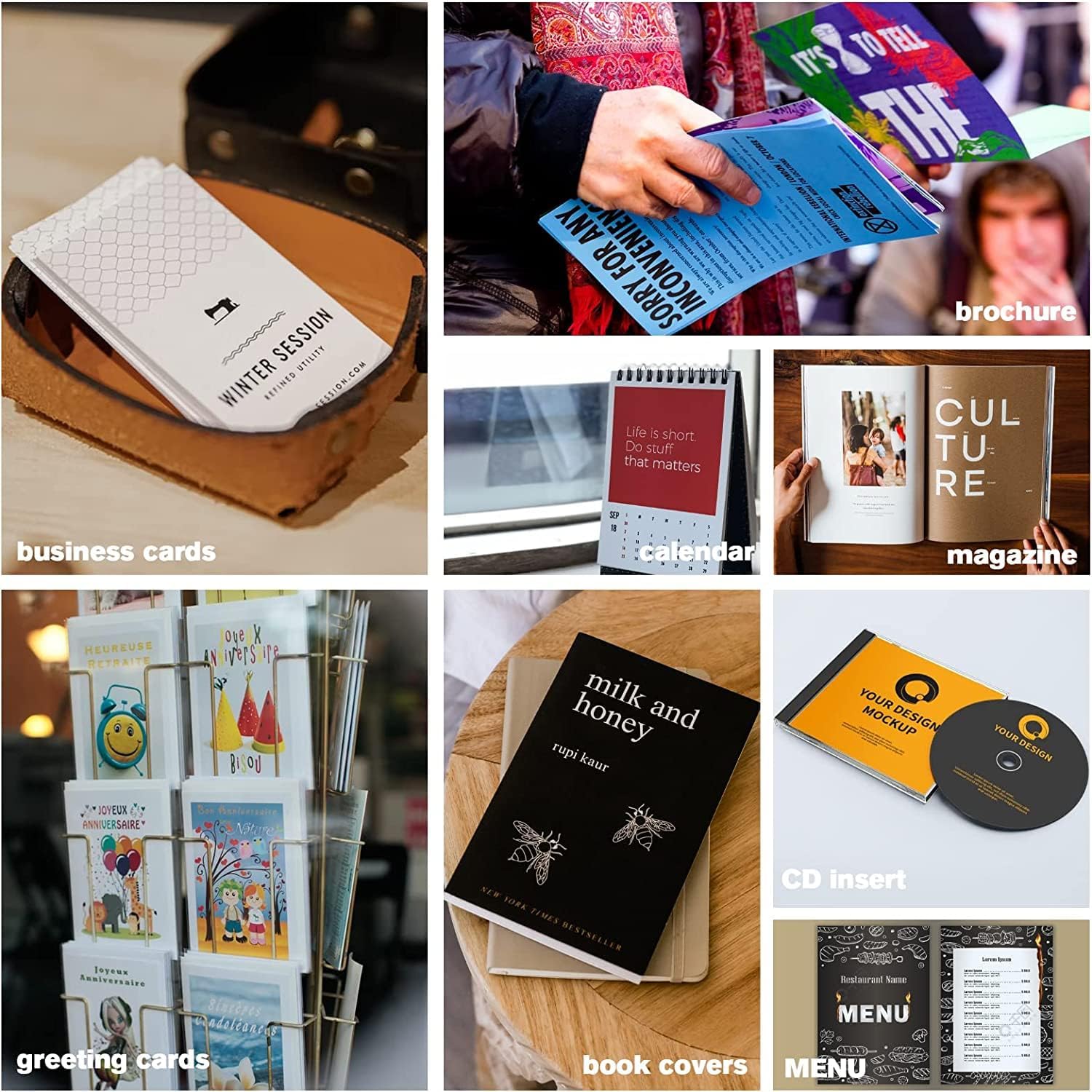 Uinkit Double Sided Matte Presentation Paper Photo 8.5x11 100Sheets 37lb 130gsm Dye Ink Inkjet Printer A101