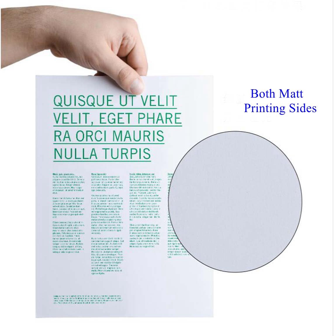 Uinkit Double Sided Matte Presentation Paper Photo 8.5x11 100Sheets 37lb 130gsm Dye Ink Inkjet Printer A101